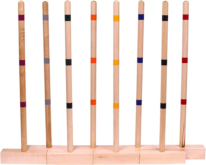 Deluxe Traditional Garden Lawn Game  8-Player Croquet Set with Carry Bag