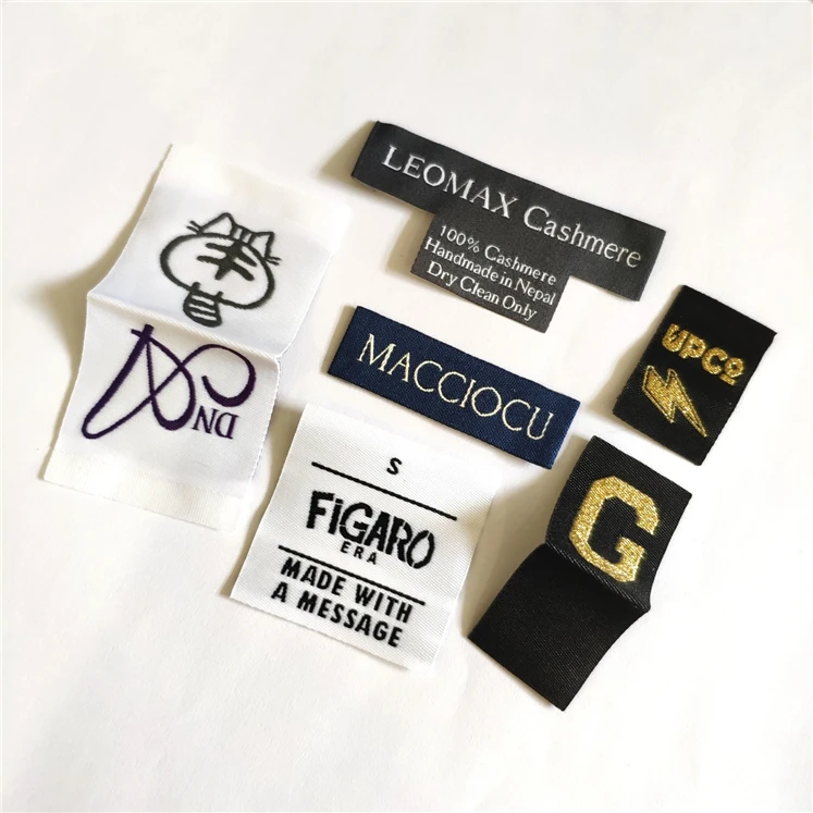 Woven clothing label custom design woven edge label custom woven clothing labels
