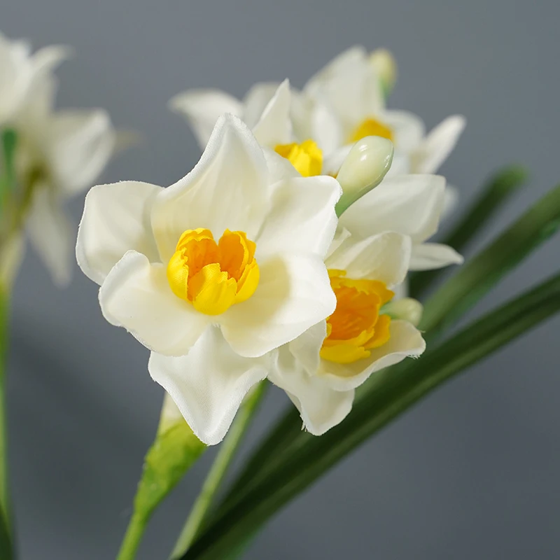 Narcissus Bouquet Valentines Gift Silk Flower Yellow for Wedding Centerpieces