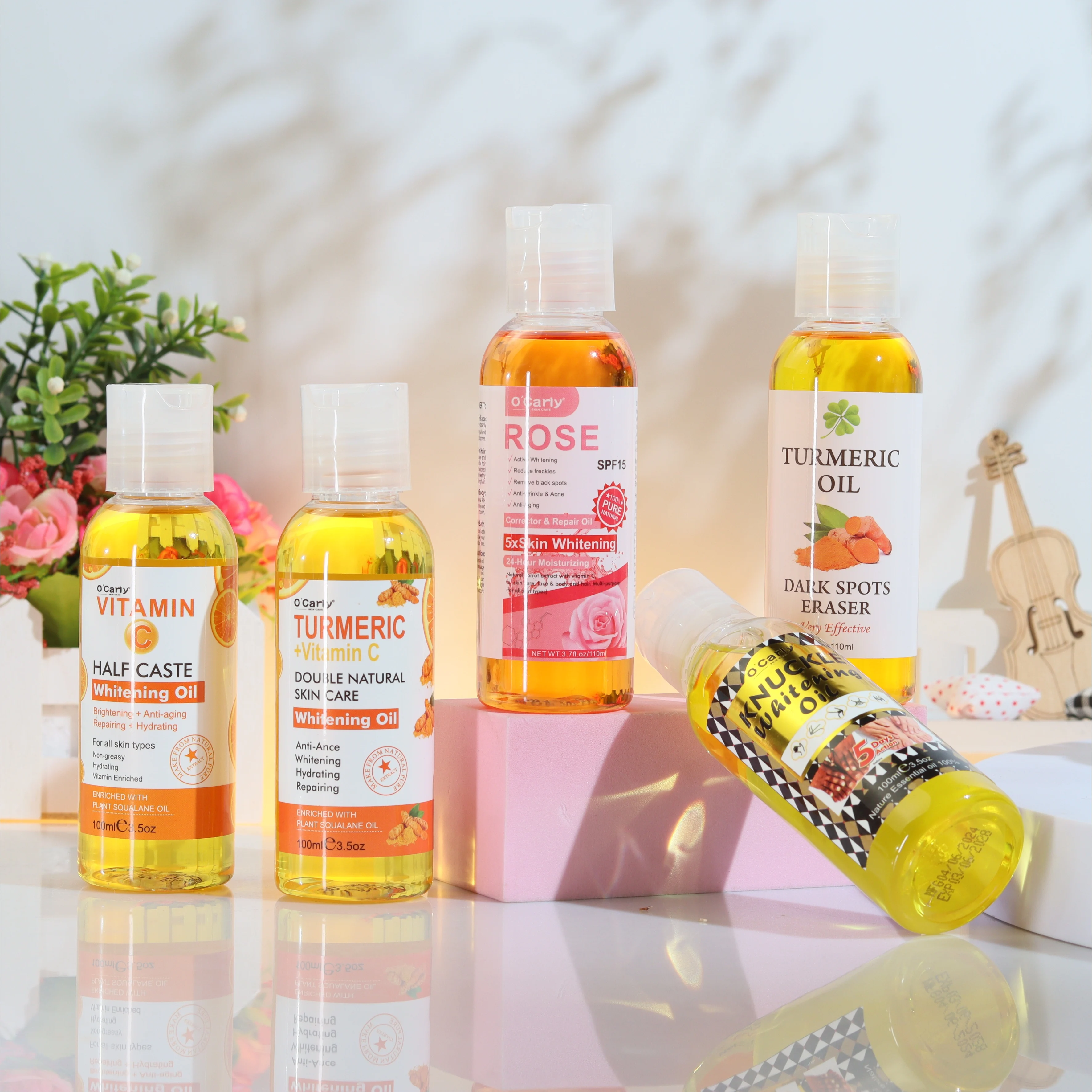 RTS Turmeric Extra Strong Peeling Oil 100ml OCarly Rose Knuckle Whitening Skin Care Vitamin C Hydrating Repairing Half Caste Oil