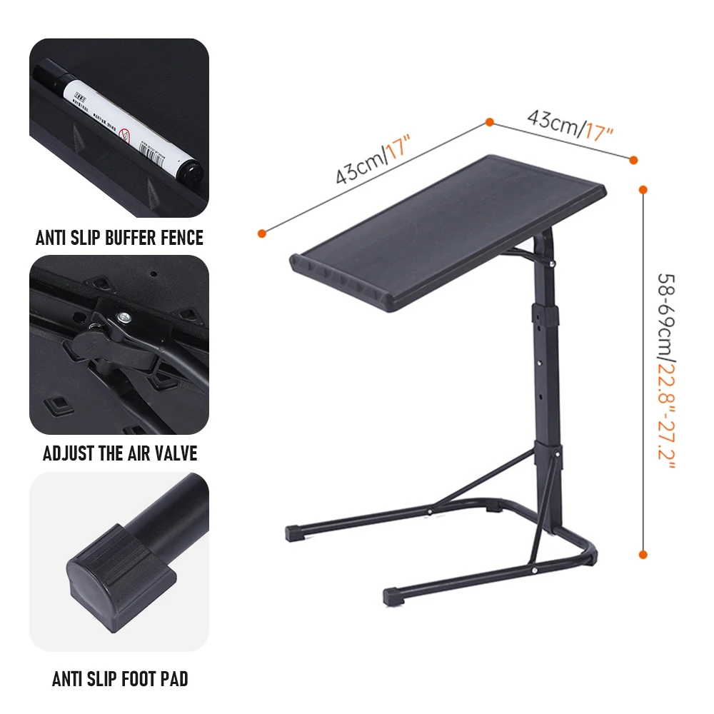 Cheap Computer Desk Black And Grey and adjustable plastic foldin Laptop Desk with folding leg for sale