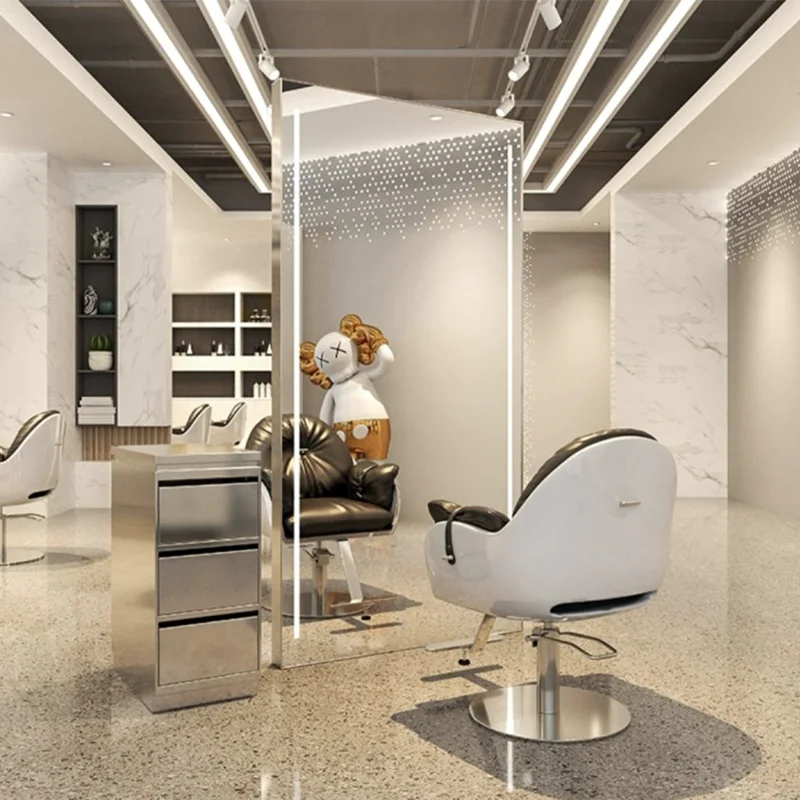 QFP-MS09 Barber Mirror Station Double Sided Mirror Station Led Mirror Stations