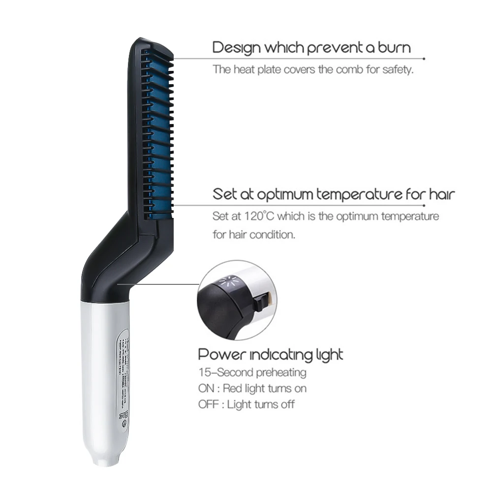 Multifunctional Electric Hair Curler Styling Tools Beard Straightener Comb For Men