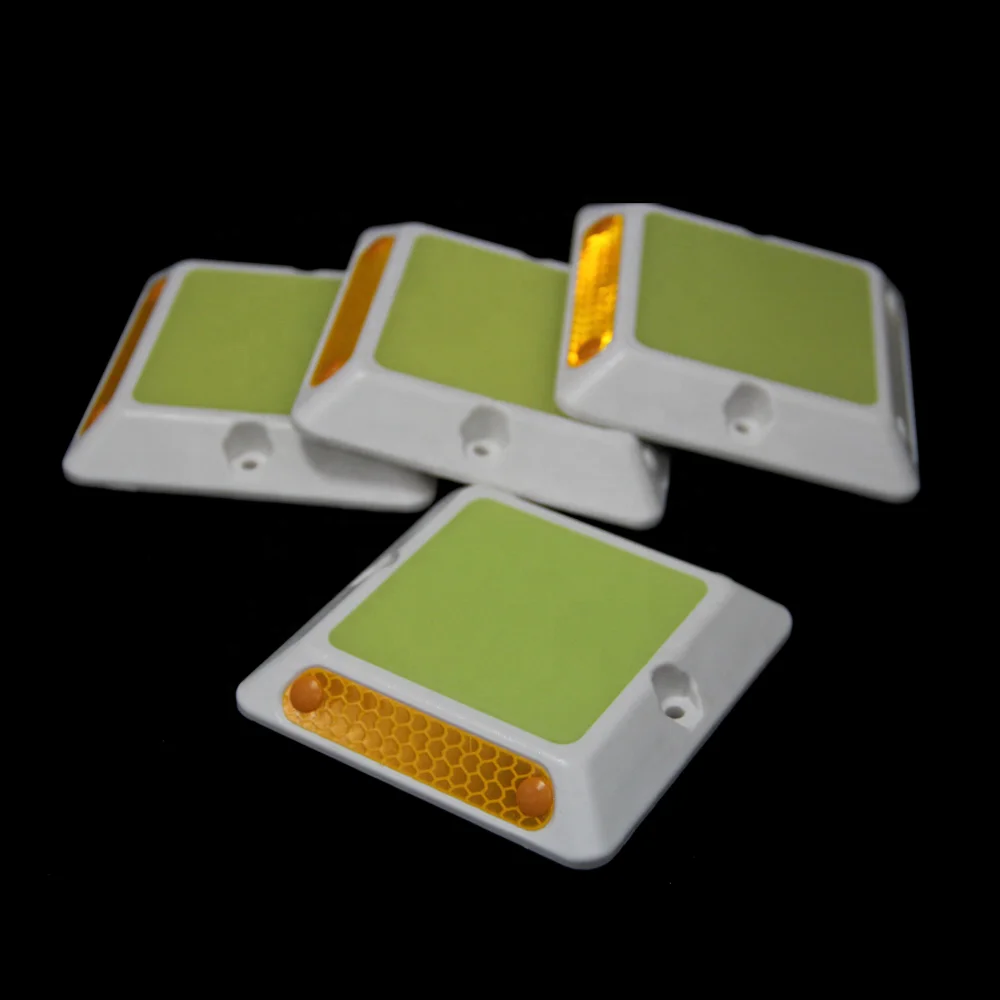 JULIANG square white ABS  plastic glow in the dark reflective road stud garden light