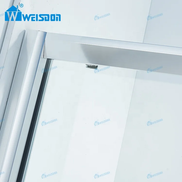 Weisdon OEM ODM Bathroom Single Sliding Shower Room Framed Aluminum Tempered Glass Shower Door