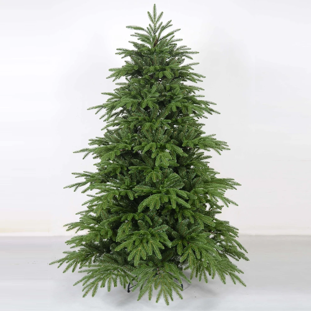 Artificial PVC branch tips, high-end spruce Christmas tree with foldable base and unlit hinges