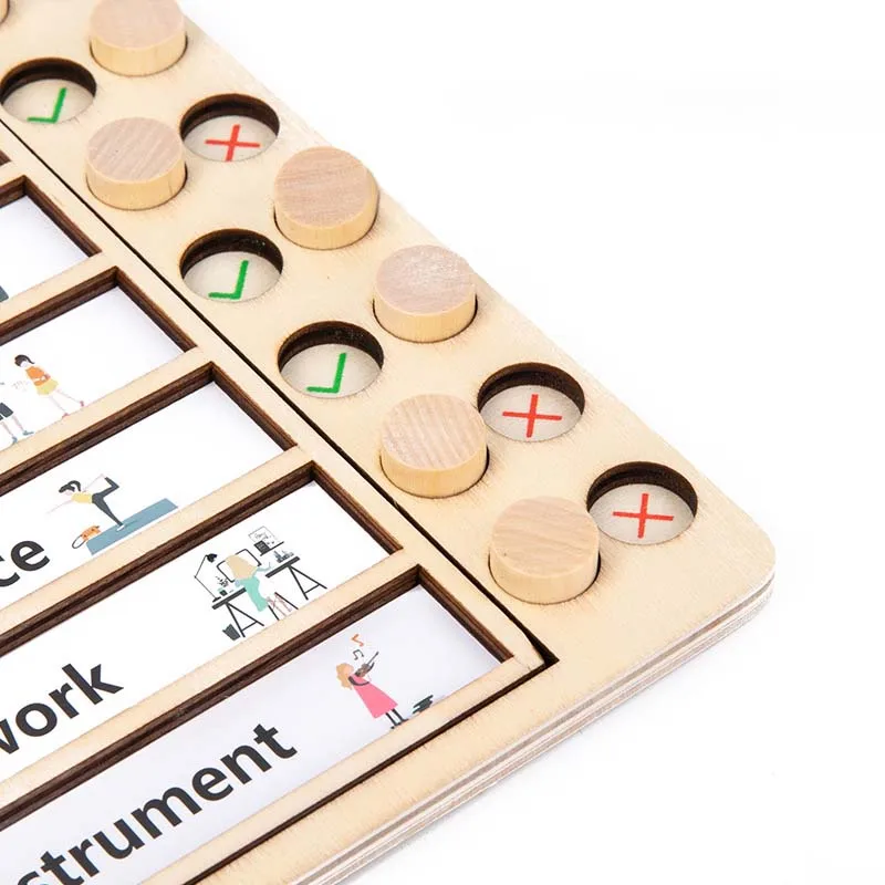 Kids Self-Discipline Punch Board Earlier Educational Wooden Montessori Develop Good Habit Do List Board Toys