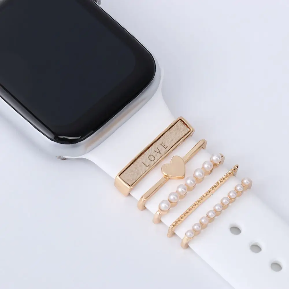 Металлические подвески, декоративное кольцо для Apple Watch, браслет, бриллиантовое украшение, ремешок для умных часов, ювелирные аксессуары для iwatch, браслет