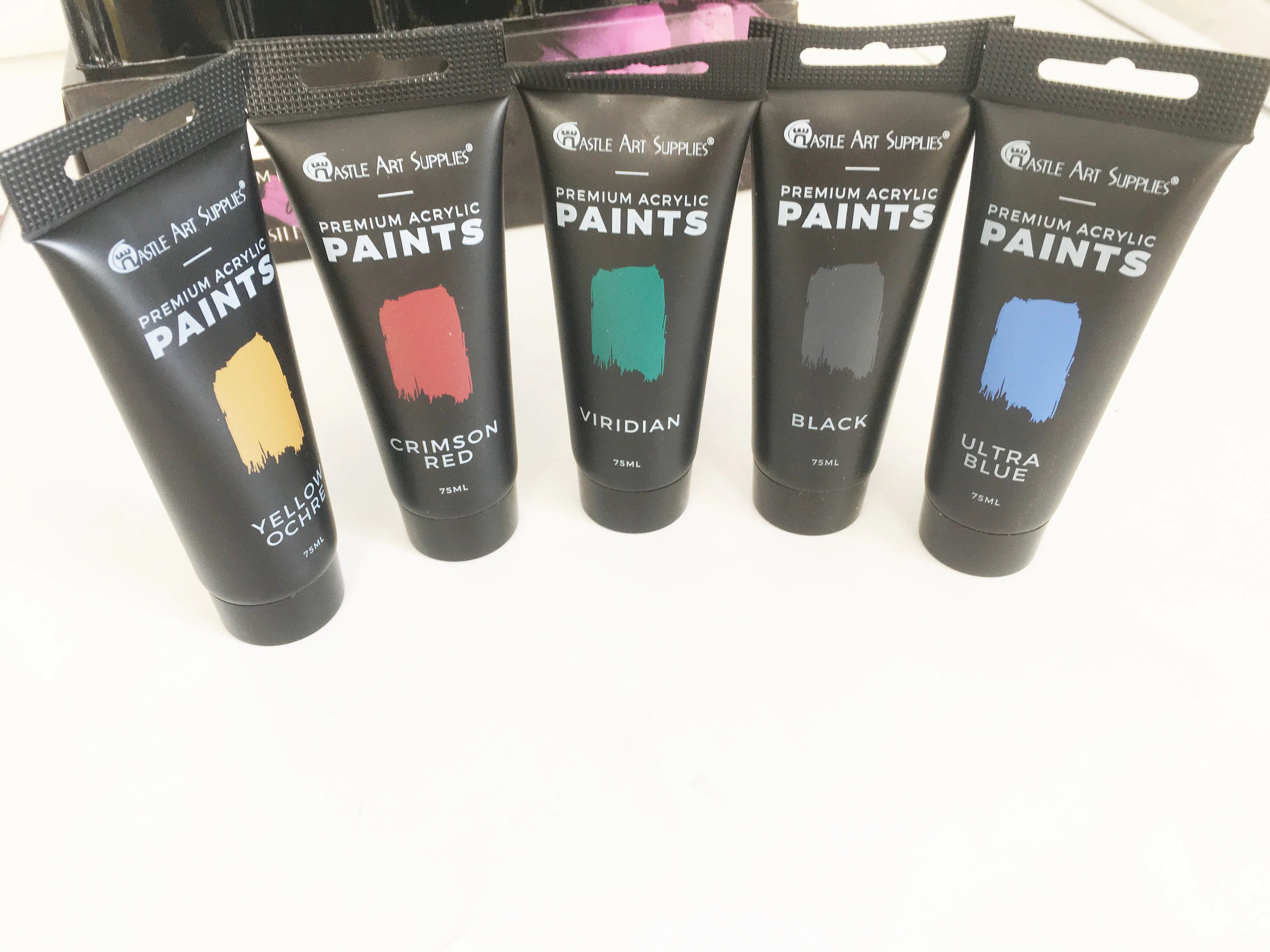 Arteza Expert Acrylic Paint Set 12 Colors Plastic Tubes 75ml