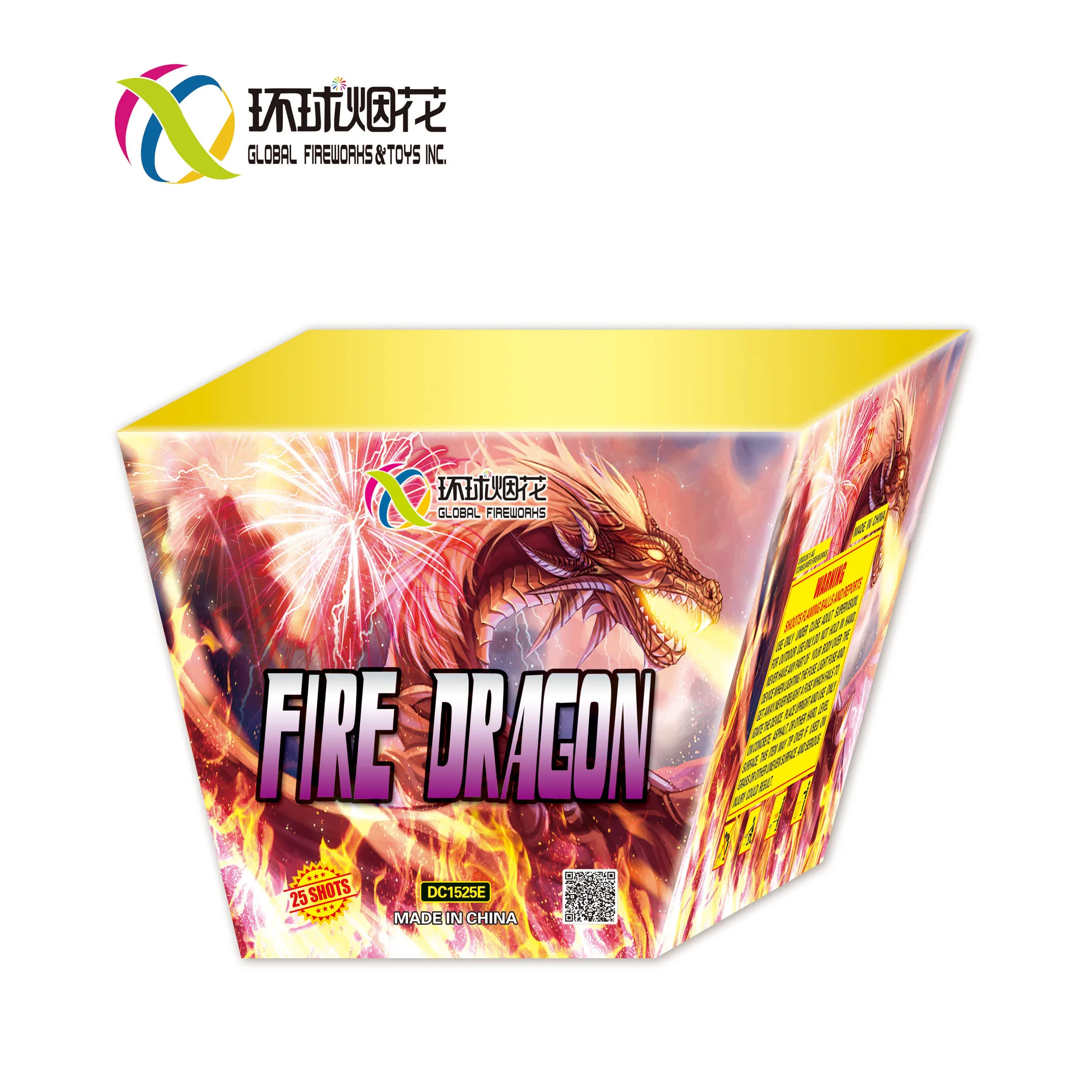 DC1525E 0.8 inch 25 shots FIRE DRAGON  1.4G Un0336  Liuyang High Quality Whole Sale Celebration Fireworks