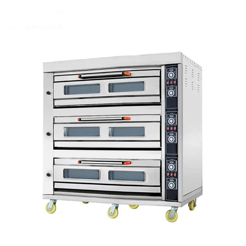 Commercial baking oven 3 deck 12 trays bread baking ovens  bakery equipment gas deck oven for bread