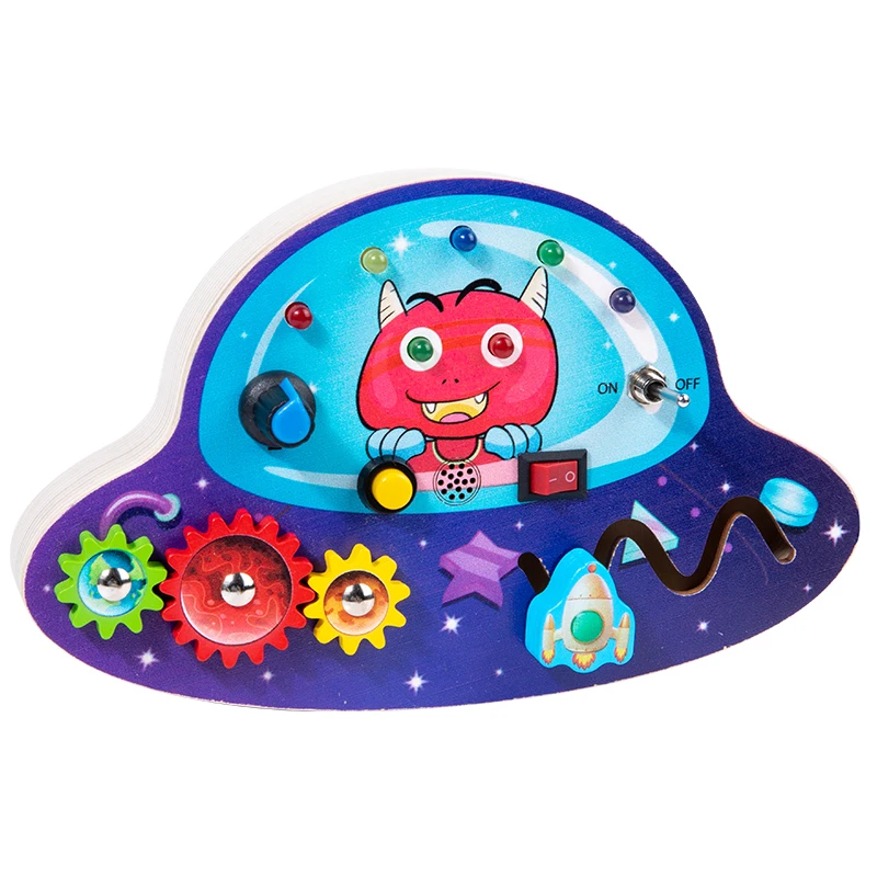 2024 New Montessori Wooden Busy Board led light busy board Light Switch Toys for Toddlers