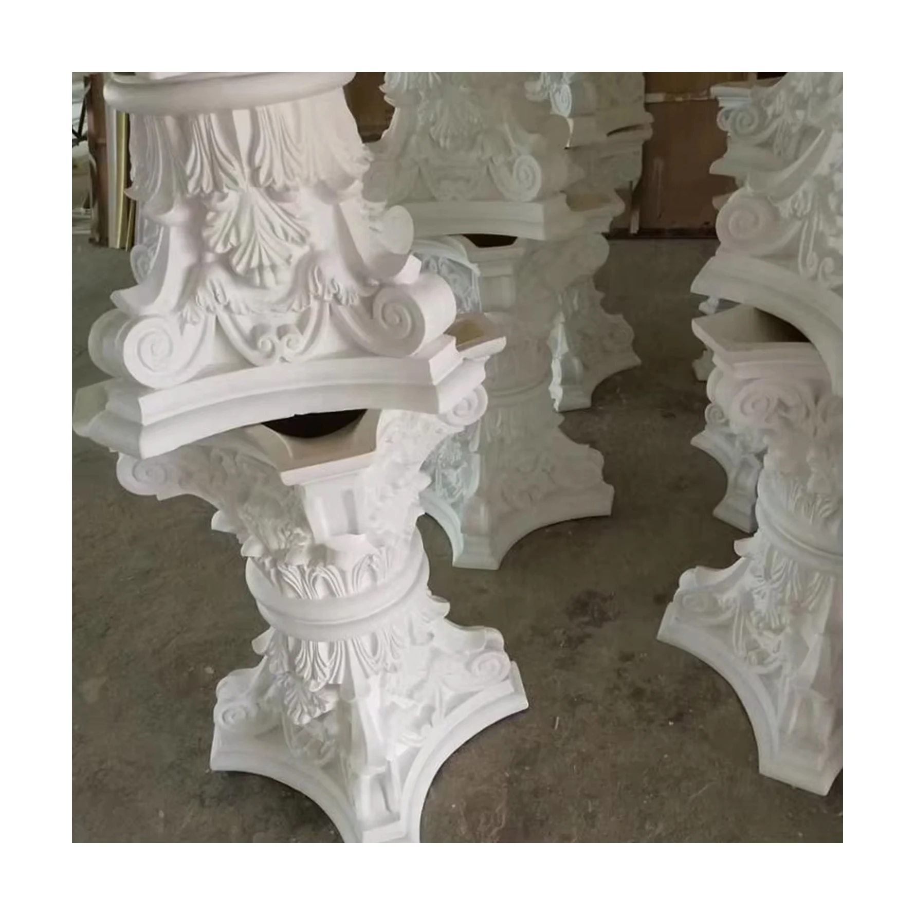 86032 PU Roman Marble Pillars Decorative House Marble Column Price for Direct Sale