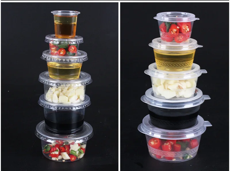 4oz Jello Shot Cups Condiment Pudding Cups sauce dipping Salad Dressing Container Disposable Mini Plastic Cup with lid