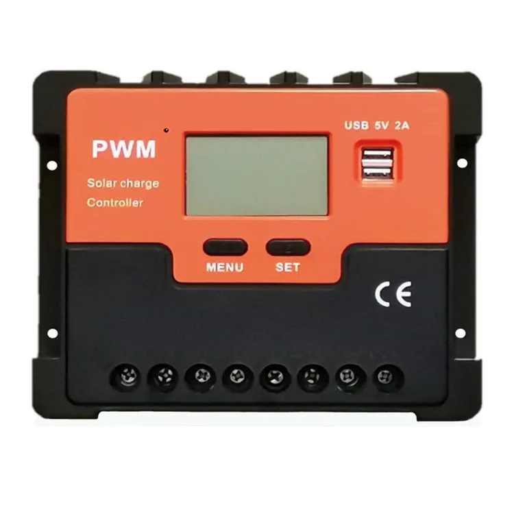 Dual usb 5v 2A output Auto PWM solar charge controller 10A 20A 30A 40A 50A 60A 70A 80A 100A Smart solar controller 12v 24v 48v
