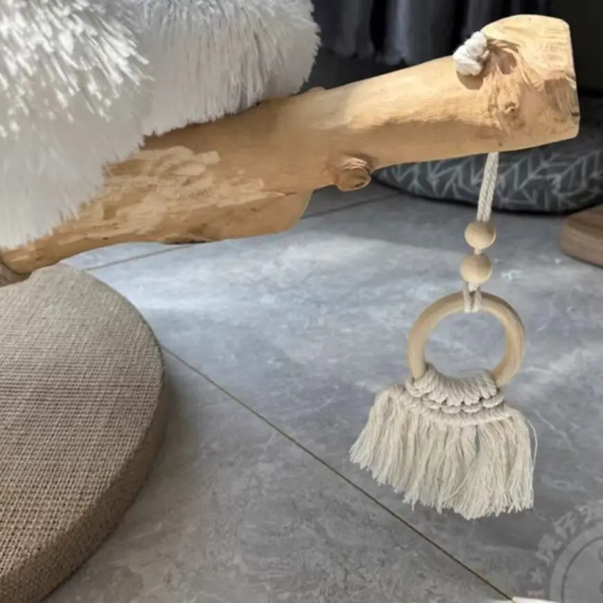 Luxury Wood White Large Cat Condo Tree With Flower Sleeping Bed Sisal Posts Perches Real Wood Branch