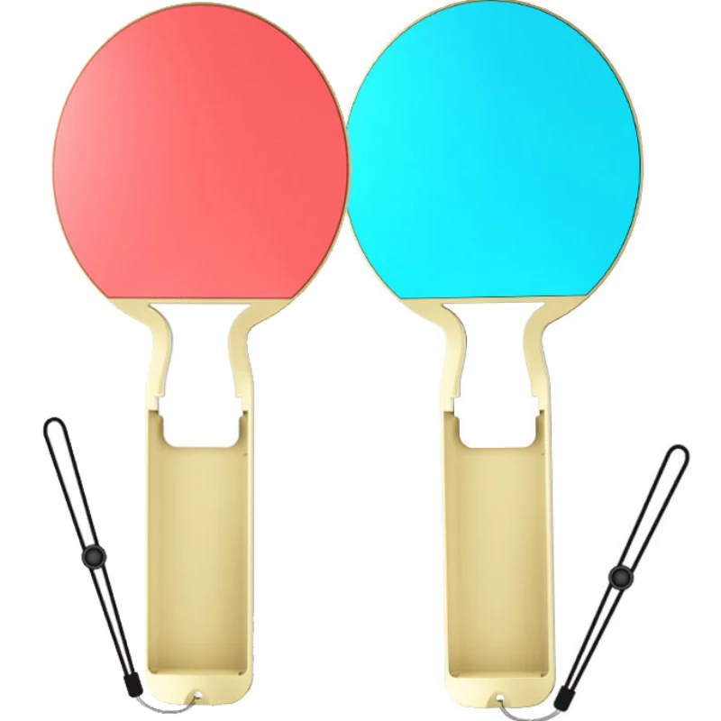 2 Pieces Twin Pack Red Blue Right Left Switch Pingpong Racket Bat with Wrist Straps for N-switch Oled Game Joycon Pad Controller