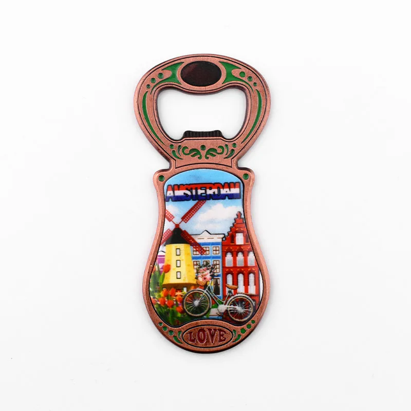 2024 Latest Custom Design Pattern Metal Bottle Opener Strong Magnetic Attraction Refrigerator Magnet Animal Style Gift