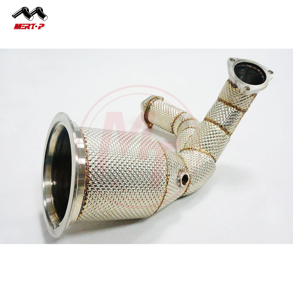 Mertop SS304 Exhaust Downpipe for Au di B9 S4 S5 2010-2017 Downpipe with heat shield