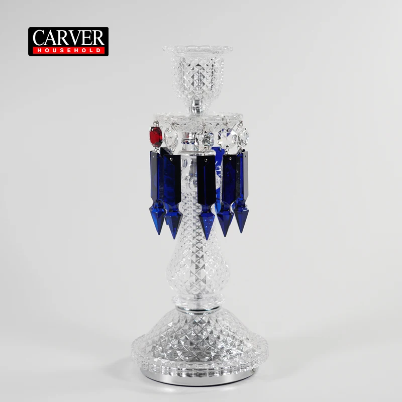 Blue Candlestick Wedding decoration candelabra table crystal centerpieces
