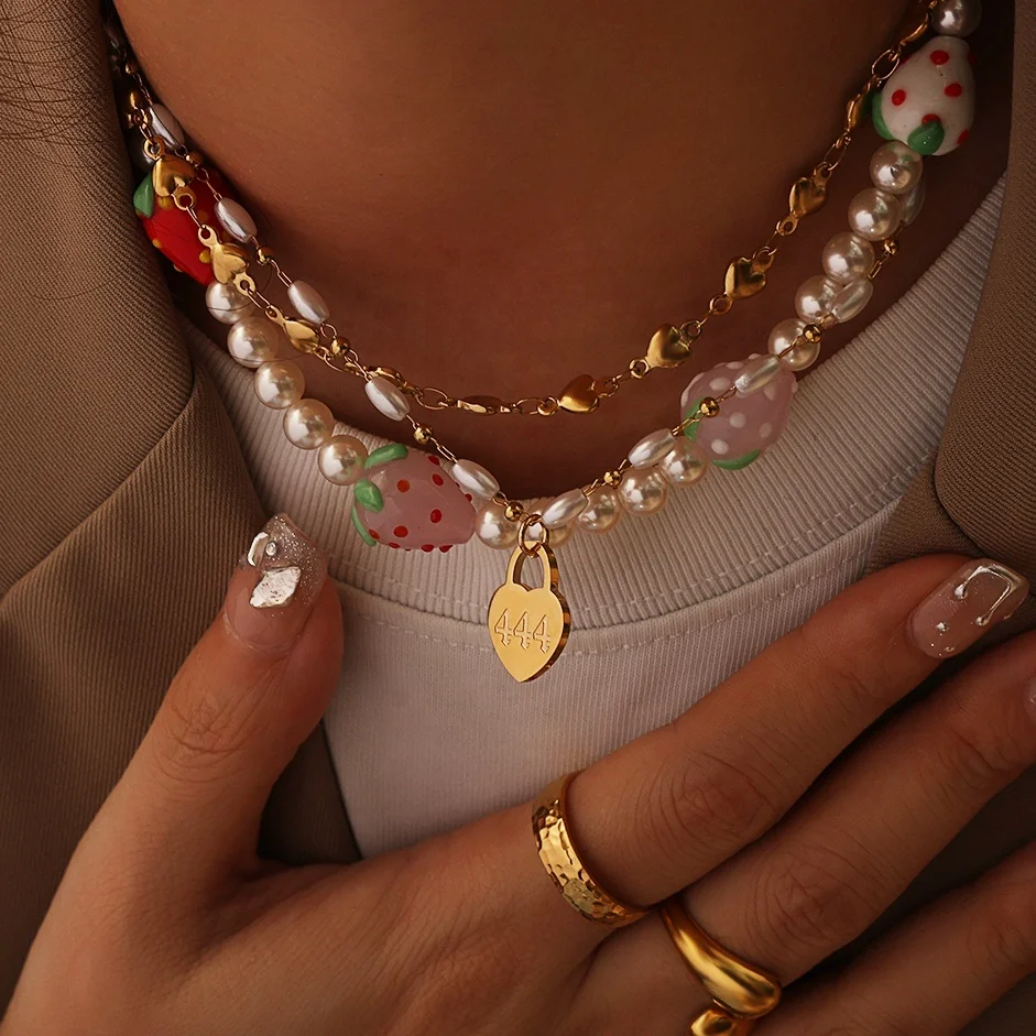 New Fashion Waterproof Stainless Steel Jewelry 18k Gold Plated Heart Necklace Custom Engraved 111 to 999 Angel Number Necklace