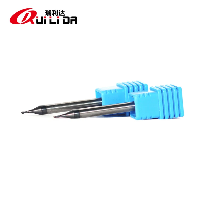 RLD HRC55 2 flute 0.2~0.9mm micro diameter solid carbide end mills milling cutter Nano black for steel