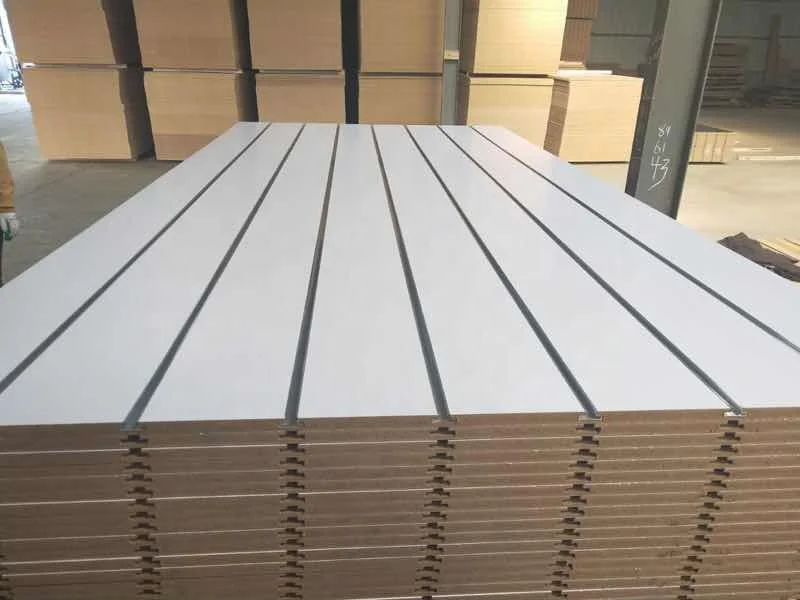 mdf slot board/ slat wall panel/ pvc edge banding mdf slotted mdf