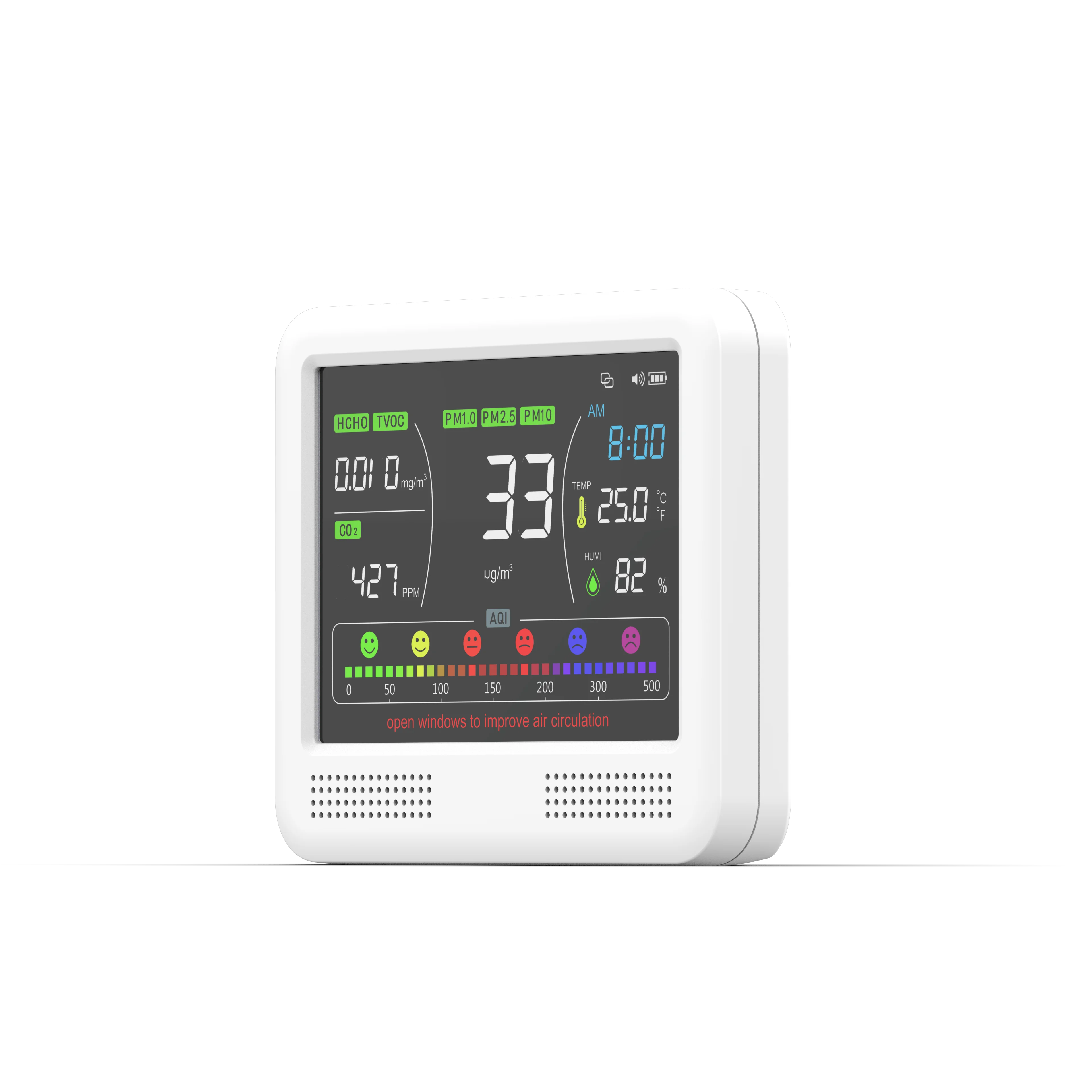 Gas Quality Analyzer Monitor HCHO Detector CO2 Tester Indoor Air Equipment Pm 2.5 10 Device Air Pollution Smart Multi Desktop