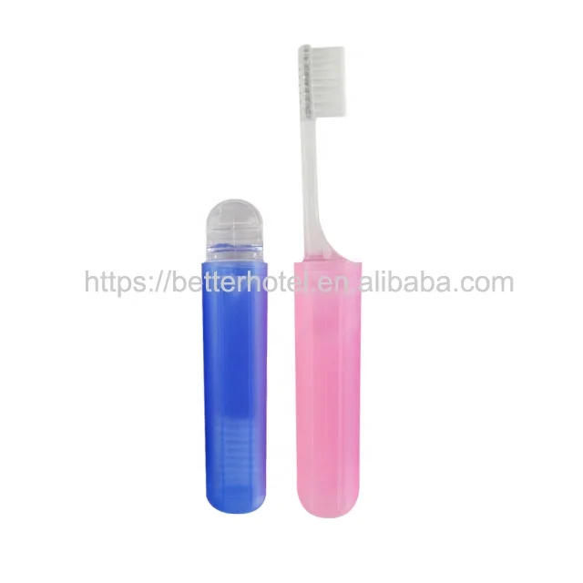 china foldable mini toothbrush with soft nylon bristles