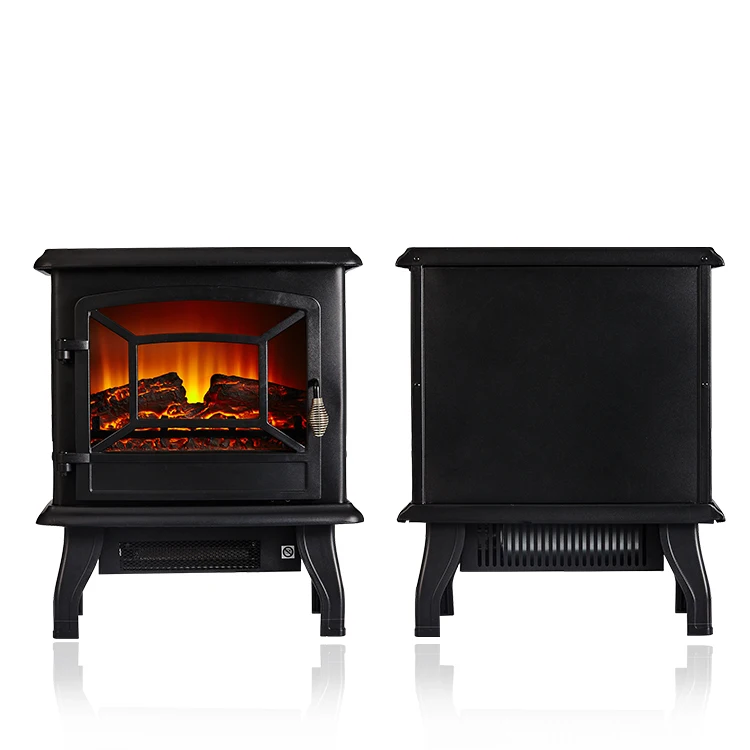 17in caster cast iron cheap portable freestand fireplace electric with mantel