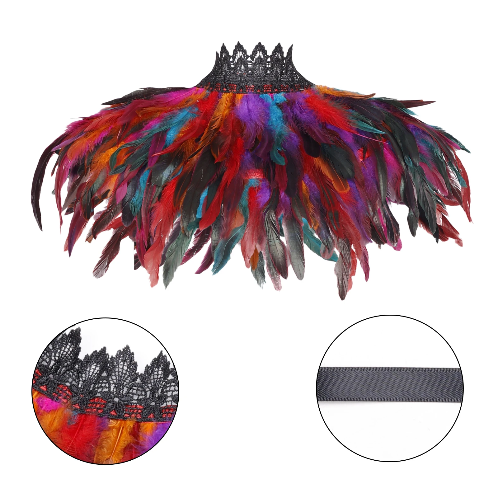 Primary Feathers Shawl Belts Costume Festival Punk Halloween Carnival Dressing Harness Bra Party Rave Dance Costume Burning Man