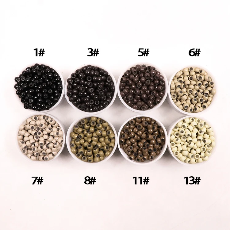 Black brown blonde 1000 beads/bottle nano beads for nano tip hair extension different colors micro ring
