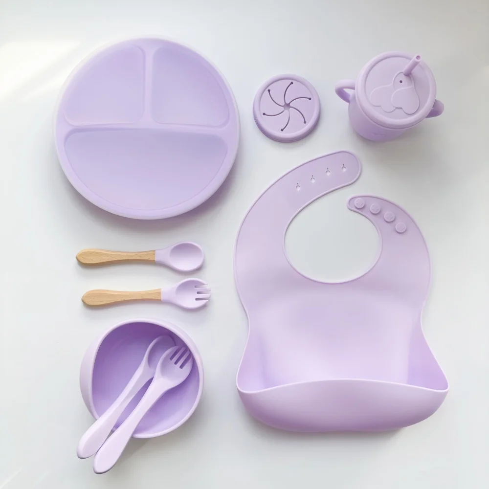 Non-toxic Bpa-free Free Customizable Wholesale Safe Bpa Free Kids Baby Bowl Plate Silicone Bowl Plate Silicone Baby Feeding Set