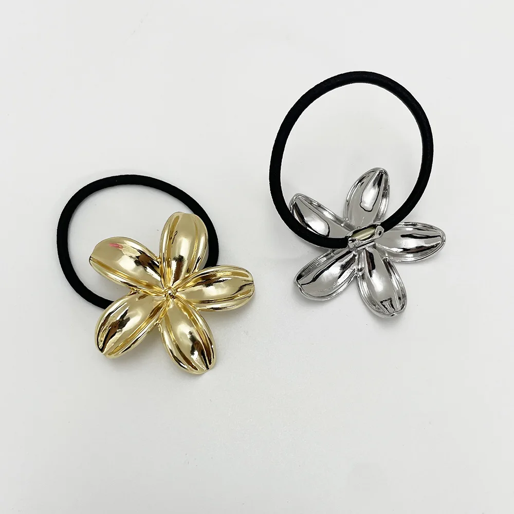 Wholesale Minimalist Cold Style Shell Headband Hair Accessories High Elastic Hair Ring Alloy Jewelry Rubber Band Horse Hair Rope