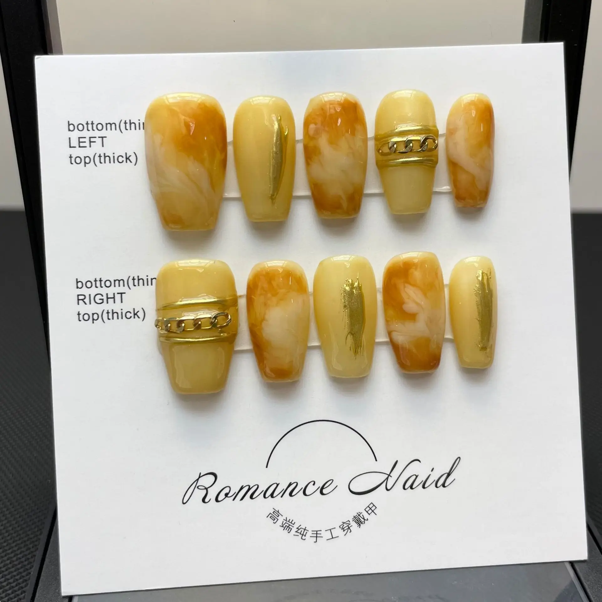 Design #577 Dropshipping Acrylic luxury hand custom pressed nails on nails Free Sample Artificial Nails