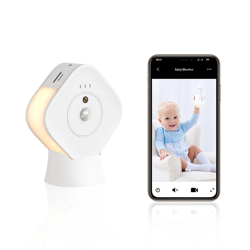 Новый дизайн детский монитор с питанием от аккумулятора 1080P Wi-Fi лампой камера подсветкой настроения для