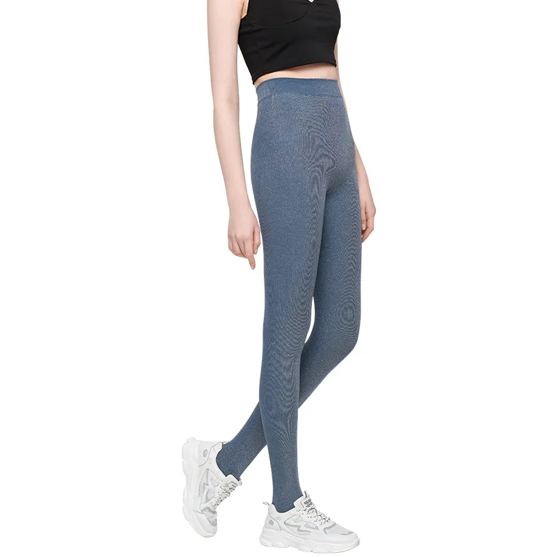 Yingyu Manufacturer OEM High Waist Solid Stretchy Shine Women Stretch Sports Opaque Yoga Tights