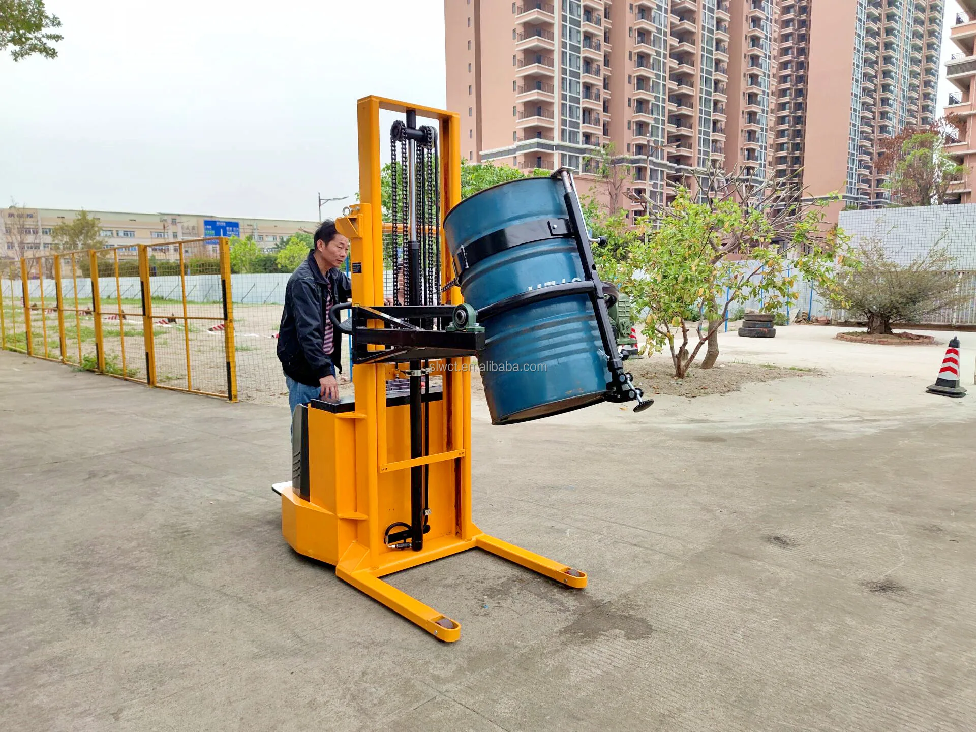 Self Propelled  Fully Electric  Hydraulic Drum Lift Stacker