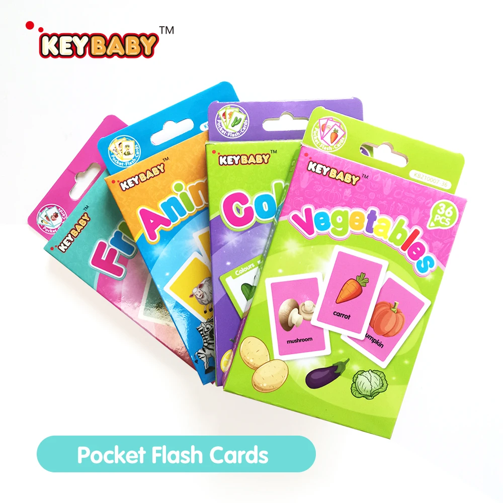 Keybaby Дошкольная английская фруктовая животная овощная и цветная обучающая флеш-карта с индивидуальным логотипом дизайном