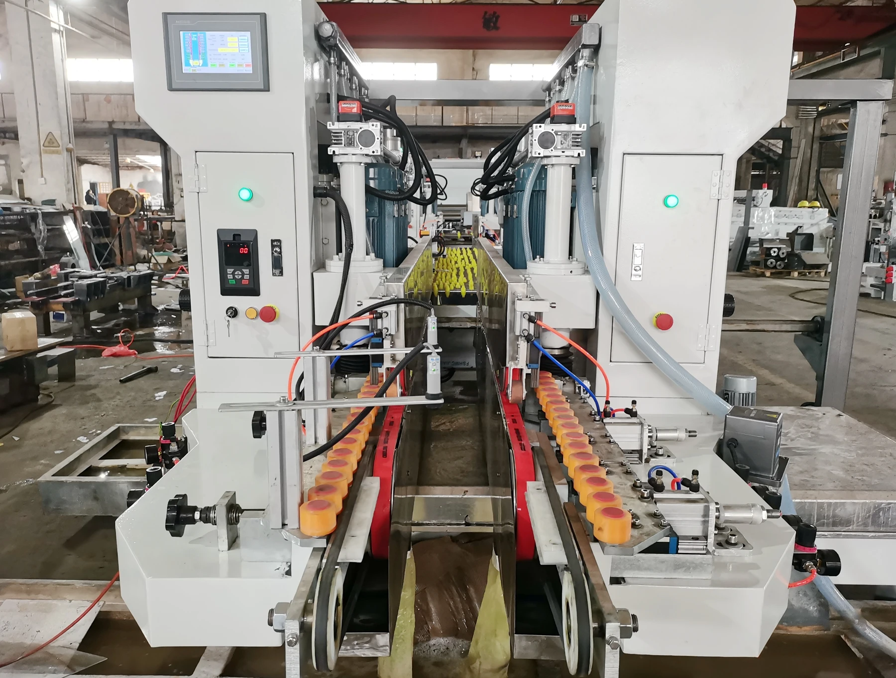 Automatic 6 Motors Glass Double Line Pencil Edge Grinding Machine Production Line