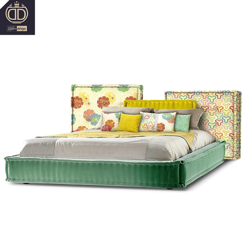 high end new design mix pupal colourful bed designer multiple colour cushions roche bobois bois mah jong bed