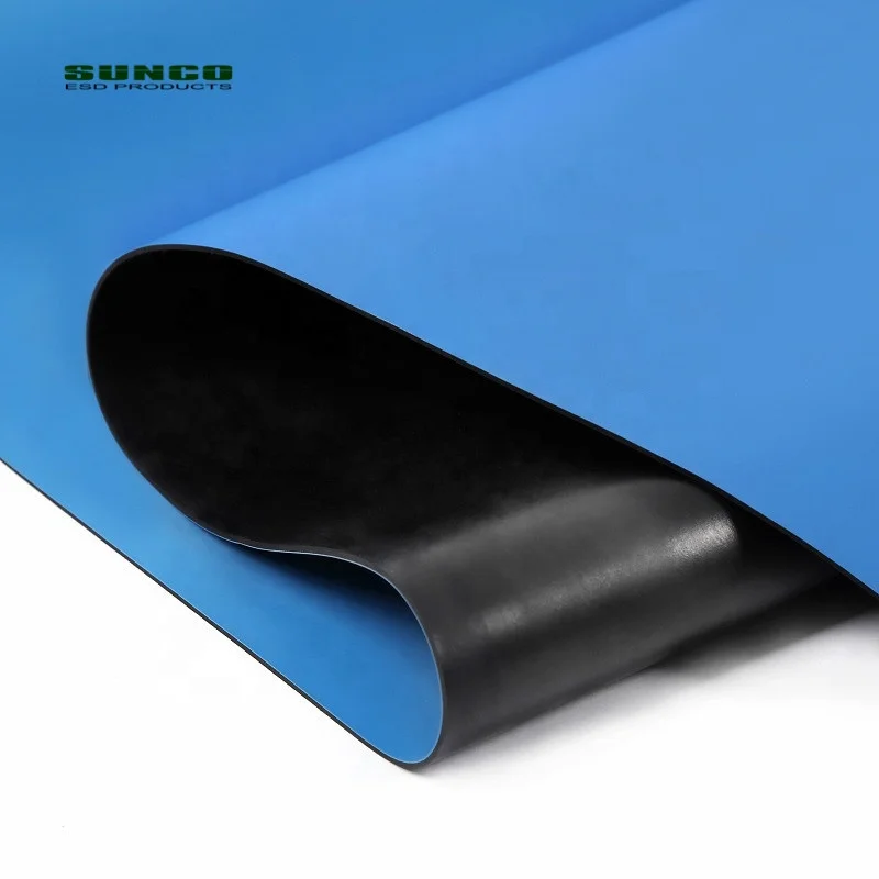 Gray/Green/Blue Industrial Anti Static Mats ESD Rubber Mat