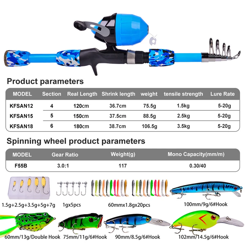 Hot selling carbon fishing rod with reel complete set include fishing lines bait hooks handbag