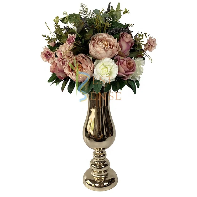 Metal Golden Flower vase centerpiece / Wedding Flower Vase for wedding decoration