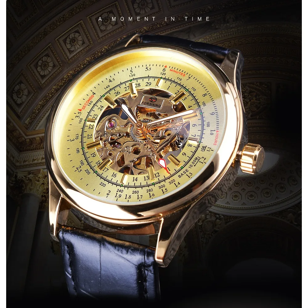 
Forsinong Golden Transparent Luxury Luminous Hands Men Watches Top Brand Luxury Mechanical Creative Business Male Skeleton Watch 