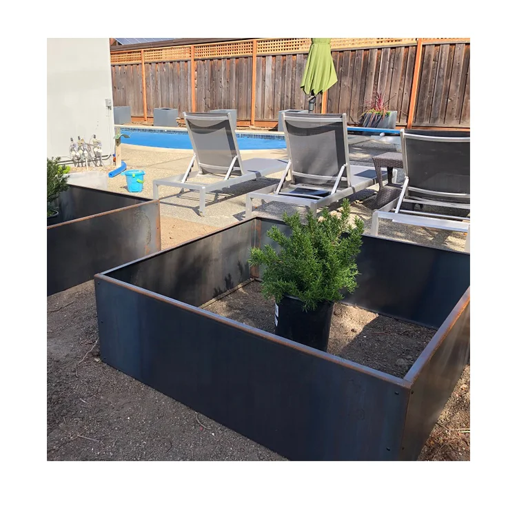 Custom Outdoor Large Metal Plant Garden Flower Pots Garden Plant Protection Corten Steel Planters Large Flower Pots