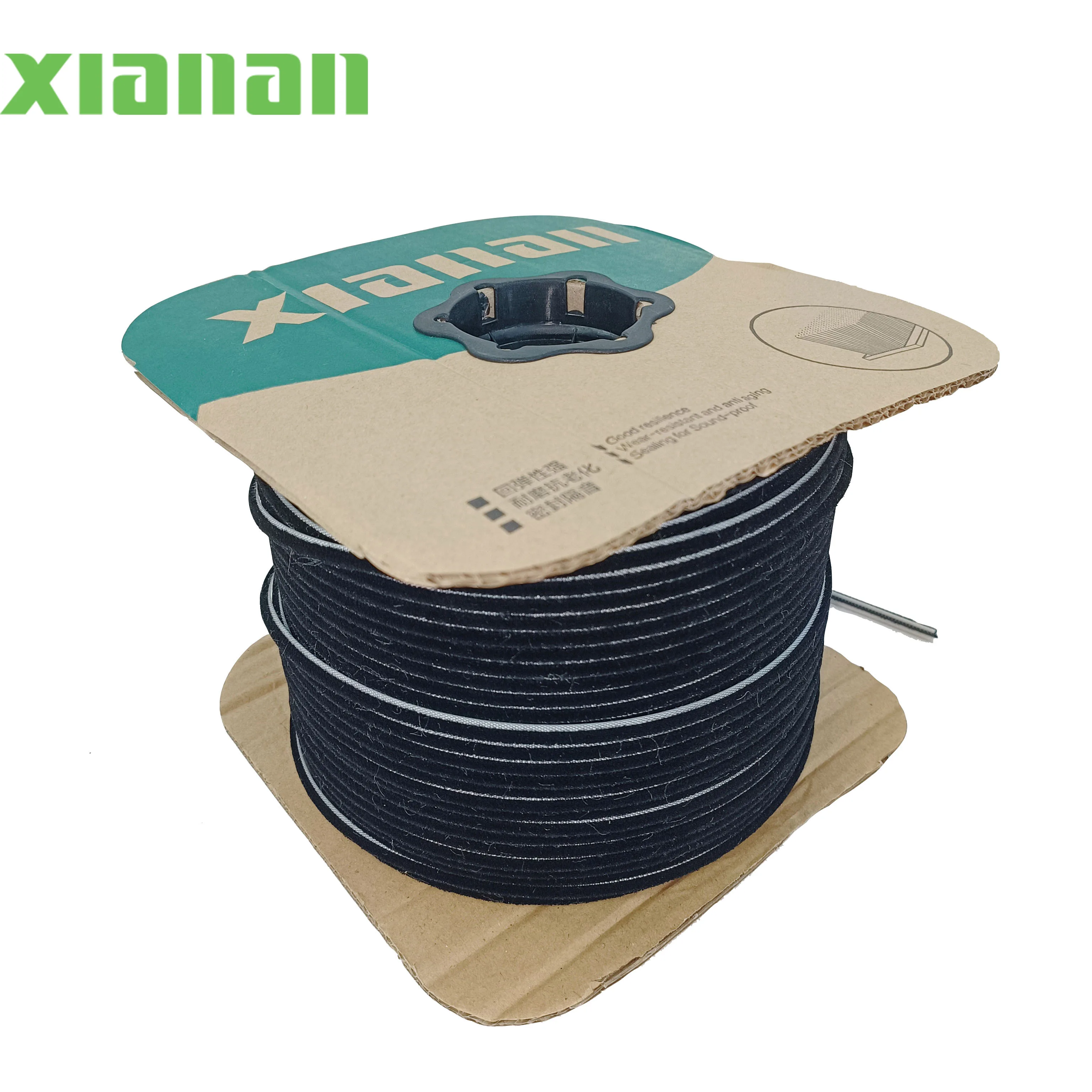 6*6mm 3P2L anti-collision and Wind-proof pile weather brush strip Manufacturer Noise Resistant  100%pp seals doors