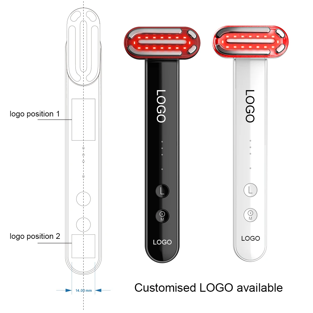 New Skincare facial wand massager 630nm Red Light Ems Neck Face Tool Beauty Microcurrent Wand Face Lifting Device face massager