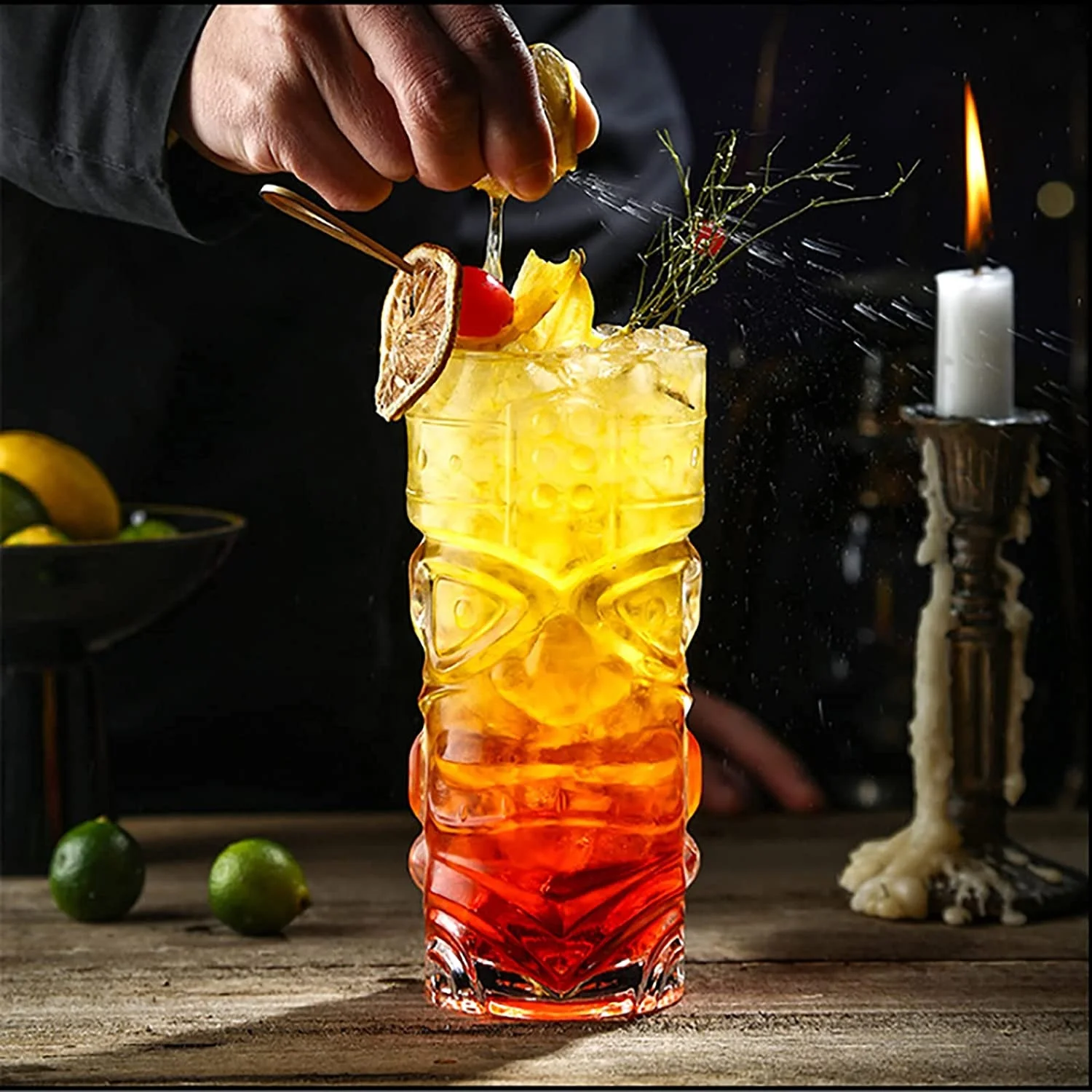 Unique Drinkware Hawaiian Party Barware Tropical Island Drinks Tiki Glasses Cup Mug Stylish Tiki Cocktail Glasses