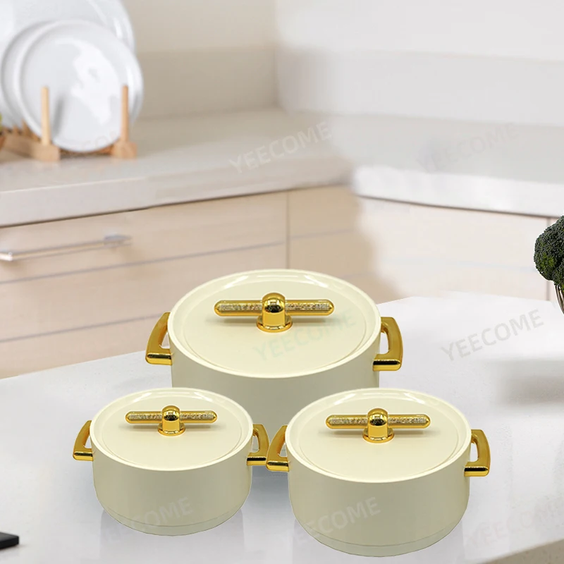 Custom Logo New Luxury Simple Style  Casseroles  1.5L 2L 2.5L   Warmer Food Containers Kitchen  Food Storage Container